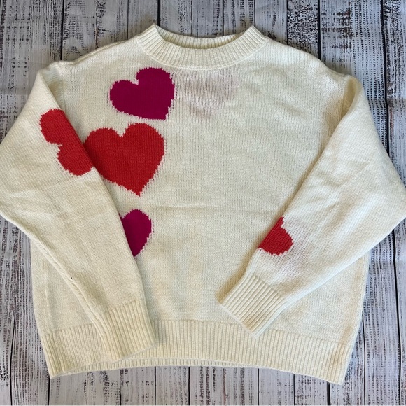 Lou & Grey For Loft Soft Heart Sweater Oversized Wool Blend Size XS - Picture 3 of 9